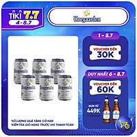 Lốc 6 lon bia Hoegaarden White (330ml/lon)