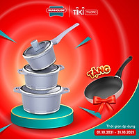 Bộ Nồi Quánh Vân Đá Đáy Từ Sunhouse SHG2003MMA - Xanh