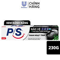 Kem đánh răng P/S Bảo vệ 123 Than Hoạt Tính 230g giúp làm trắng răng tự nhiên