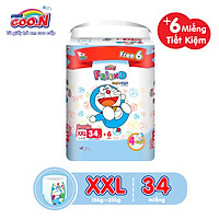 Tã Quần Goon Friend Doremon Mới Gói Cực Đại XXL34 (15kg ~ 25kg) + tặng thêm 6 miếng tiết kiệm hơn (Pack mới)