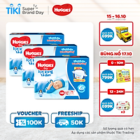 Combo 3 Gói Tã Dán Sơ Sinh Huggies NB74 (Dưới 5kg) - Gói 74 Miếng - Bao Bì Mới