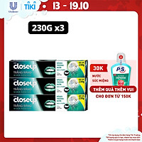 Combo 3 Kem đánh răng dạng gel Closeup Trắng Răng Tự Nhiên Vị Dừa Thơm Mát 230g cho răng trắng tự nhiên hơn sau 2 tuần