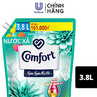 Nước Xả Vải Comfort Giữ Màu & Bền Vải Ngăn Ngừa Mùi Hôi, Một Lần Xả Hương Tươi Mát túi 3.8L