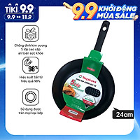 Chảo Sâu Lòng NAG2451 Đáy Từ 5 Lớp Chống Dính Cao Cấp Nagakawa (24cm) - Dùng Trên Mọi Loại Bếp - Hàng Chính Hãng