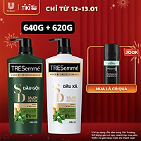 Combo Dầu Gội, Dầu Xả TRESEMME Salon Detox Cho tóc chắc khỏe cùng Gừng và Trà Xanh Dầu gội xả Detox tóc sạch sâu 640g, 620g
