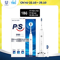 Bàn Chải Điện P/S S100 PRO - Công Nghệ Sóng Âm, Chải Sạch Mảng Bám Tới 10X - Trắng Sáng