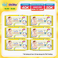 Combo 6 Khăn Ướt Unifresh Không Mùi Vitamin E 80M (80 Miếng)