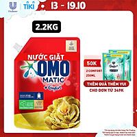 Nước giặt Túi 2.0kg OMO Matic Cho máy giặt cửa trên Hương Comfort Tinh dầu thơm Xoáy bay vết bẩn, hương thơm bền lâu