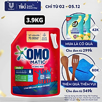Nước giặt OMO Matic cho máy giặt cửa trên giúp quần áo sạch bẩn khử mùi toàn diện, túi 3.9kg