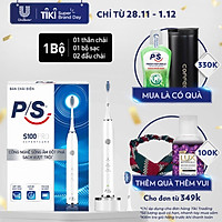 Bàn Chải Điện P/S S100 PRO - Công Nghệ Sóng Âm, Chải Sạch Mảng Bám Tới 10X - Trắng Sáng