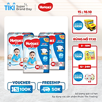 Combo 3 Gói Tã Dán Huggies Dry Gói Cực Đại M76 (76 Miếng) - Bao Bì Mới