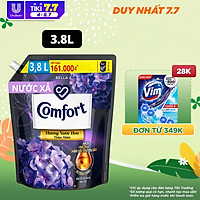 Nước Xả Làm Mềm Vải Comfort Giữ Màu & Bền Vải Bella Hương Nước Hoa Thiên Nhiên 3.8L