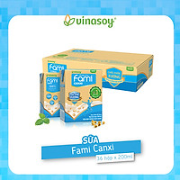 Thùng sữa đậu nành Fami Canxi Nguyên vị (200ml x 36 hộp