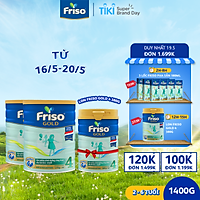 Bộ 2 Hộp Sữa Bột Friso Gold 4 1400g Dành Cho Trẻ Từ 2 - 6 Tuổi + Tặng Lon Sữa Friso Gold 4 380g