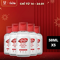 Combo 5 Gel Rửa Tay Khô Sạch Siêu Nhanh Lifebuoy Bảo Vệ Vượt Trội 10 (Chai Nắp 50ml)