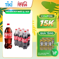 Lốc 6 Chai Nước Giải Khát Có Gas Coca-Cola (1.5L / Chai)