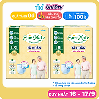 Combo 2 Tã Quần Người Lớn Sunmate Mềm Mại L8 (8 Miếng)