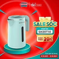 Ấm Đun Siêu Tốc Inox 2 Lớp Sunhouse SHD1351 (1.8 Lít) - Hàng Chính Hãng