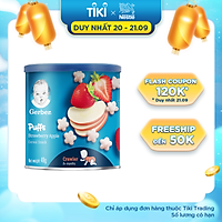 Bánh Ăn Dặm Gerber Puffs Dâu Táo 49g