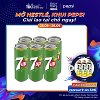Lốc 6 Lon Nước Ngọt Có Gaz 7Up (320ml/lon)