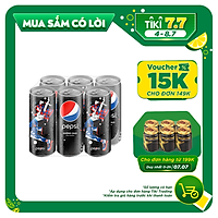 Lốc 6 Lon Nước Uống Có Gaz Pepsi Không Calo (320ml/Lon)