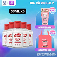 Combo 5 Gel Rửa Tay Khô Sạch Siêu Nhanh Lifebuoy Bảo Vệ Vượt Trội 10 (Chai Nắp 50ml)