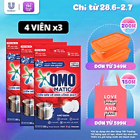 Combo 3 Hộp 4 Viên Nén Vệ Sinh Lồng Giặt OMO Matic 80gr