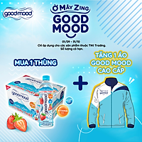 Thùng 24 Chai Nước Uống Chứa Chiết Xuất Dâu Thật Good Mood (455ml/Chai)