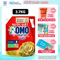 Nước giặt Túi 3.7kg OMO Matic Cho máy giặt cửa trên Hương Comfort Tinh dầu thơm Xoáy bay vết bẩn, hương thơm bền lâu