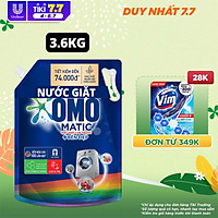 Túi Nước Giặt Omo Matic Cho Máy Giặt Cửa Trước Bền Đẹp Bền Màu Sau 100 Lần Giặt 3.6Kg