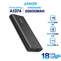 Pin Sạc Dự Phòng Anker PowerCore+ 26800mAh Hỗ Trợ Sạc Nhanh QC 3.0 - A1374H11 (Đen) - Hàng Chính Hãng