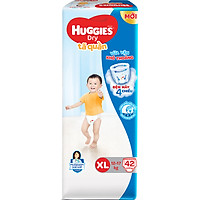 Tã Quần Huggies Dry Gói Đại XL42 (42 Miếng) - Bao Bì Mới