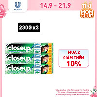 Combo 3 Kem Đánh Răng Close Up Bạc Hà 230g