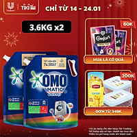 Combo 2 túi nước giặt OMO Matic chuyên dụng Cửa Trước Bền Màu với tinh chất Lựu Tre 3.6 kg