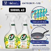Combo Nước xịt vệ sinh 500ml x 2 CIF Thiên Nhiên Lau Bếp hương Chanh & Baking Soda Sạch Dầu Mỡ An Toàn