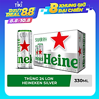Thùng 24 lon cao Heineken Silver (mới) (330ml/lon)