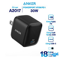 Adapter Sạc 1 Cổng 30W Anker PowerPort Atom PD 1 Tích Hợp Công Nghệ GaN - A2017 - Hàng Chính Hãng