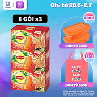Combo 3 Hộp 8 Gói (17g/gói) Trà Sữa Lipton Ô Long