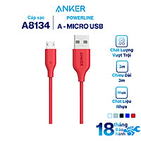 Dây Cáp Sạc Micro USB Anker PowerLine 3.0m - A8134 - Hàng Chính Hãng