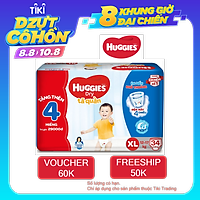 Tã Quần Huggies Dry gói trung XL34 (34 Miếng) - Tặng 4 miếng