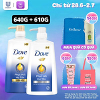 Combo Dove Phục Hồi Hư Tổn Dầu Gội 640g + Kem Xả 610g