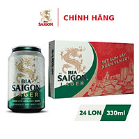 Thùng 24 Lon Bia Sài Gòn Lager 330ml