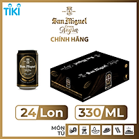 Thùng 24 Lon Bia Đen San Miguel Cerveza Negra Lon 330ml