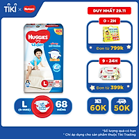Tã Dán Huggies Dry Gói Cực Đại L68 (68 Miếng) - Bao Bì Mới