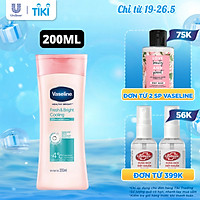 Sữa Dưỡng Thể 200Ml Vaseline Dưỡng Ẩm Sáng Da Fresh & Bright 10X Niacinamide Giúp Da Sáng Khỏe Mịn Căng Tinh Chất Menthol Mát Lạnh Như Tuyết Tan Trên Da