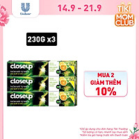 Combo 3 Kem đánh răng dạng gel sạch khuẩn Closeup Thơm Mát Tự Nhiên Dầu Quất & Thảo Dược 230g cho hơi thở thơm mát dài lâu