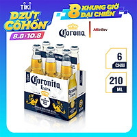 Lốc 6 chai bia Coronita Extra 210ml