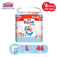 Tã Quần Goon Friend Doremon Mới Gói Cực Đại L46 (9kg ~ 14kg) + tặng thêm 6 miếng tiết kiệm hơn (Pack mới)