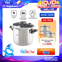 Nồi Áp Suất Cơ Đáy Từ Nagakawa NAG1472 (7L) - Lòng Nồi Inox 304, Van Kép 3 Cấp An Toàn