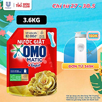 TúI Nước Giặt Omo Matic Comfort Cho Máy Giặt Cửa Trên Hương Tinh Dầu Thơm Xoáy Bay Vết Bẩn, Hương Thơm Bền Lâu 3.6Kg